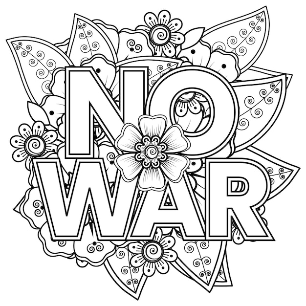 戦争なしと一時的な刺青の花で戦争のバナーやカードテンプレートを停止します