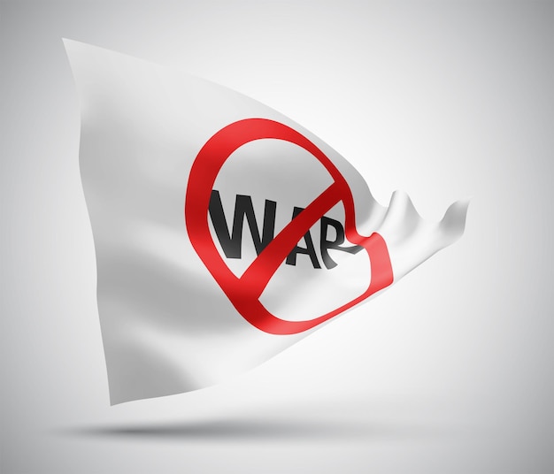 No war, vector 3d flag isolated on white background