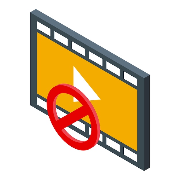 No watch video online icon isometric vector Parental control