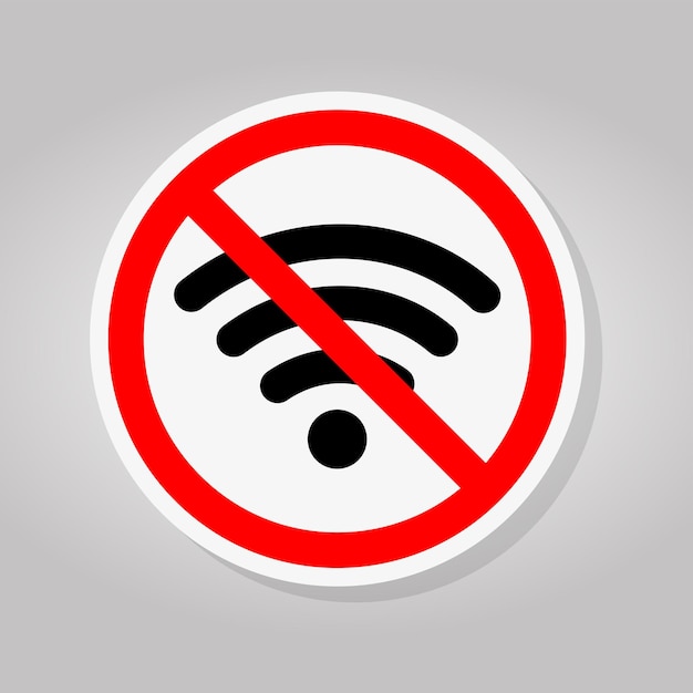 No Wifi Area Sing Isolate op witte achtergrondVector illustratie