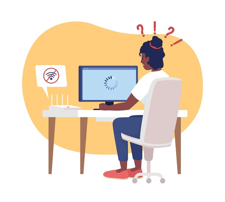 Vector no wifi connection at home 2d vector isolated illustration