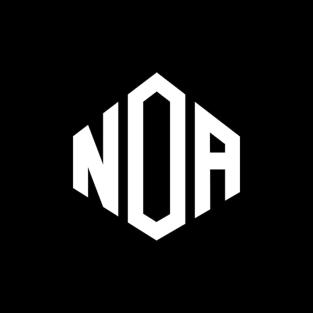 벡터 다각형 모양의 noa 글자 로고 디자인, noa 다각형 및 큐브 모양 로고 디자인 noa 육각형 터 로고 템플릿, 색과 검은색 noa 모노그램 비즈니스 및 부동산 로고