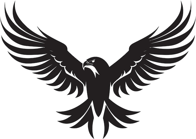 Vector noble flight profile black eagle vector fierce raptor emblem eagle vector design