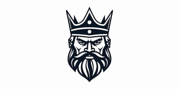 noble iconography king with crown lineart logo vector template for grand designs