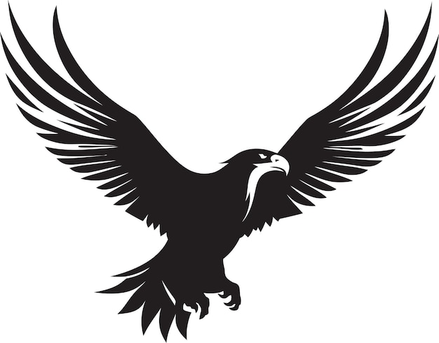ベクトル ノーブル・ウィングス ブラック・イーグル ロゴ 自由のシンボル 黒いイーグルのアイコン