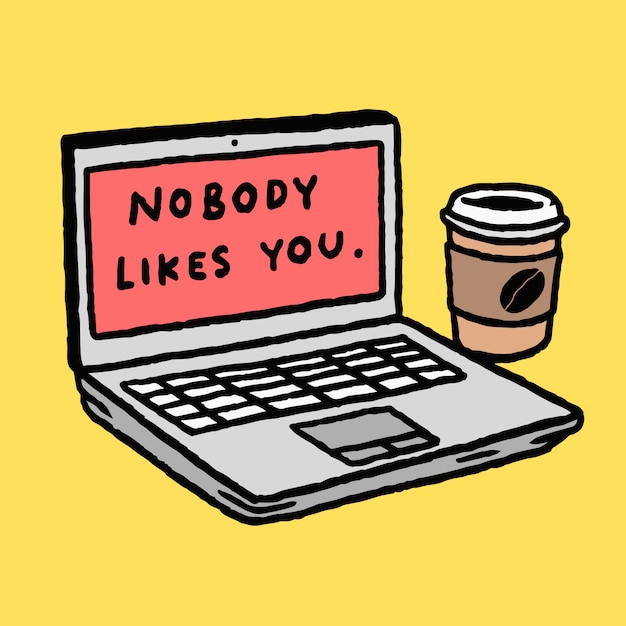 Nobody Likes You Cute Simple Vector