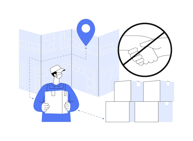 Illustrazione vettoriale del concetto astratto di ritiro e consegna nocontact
