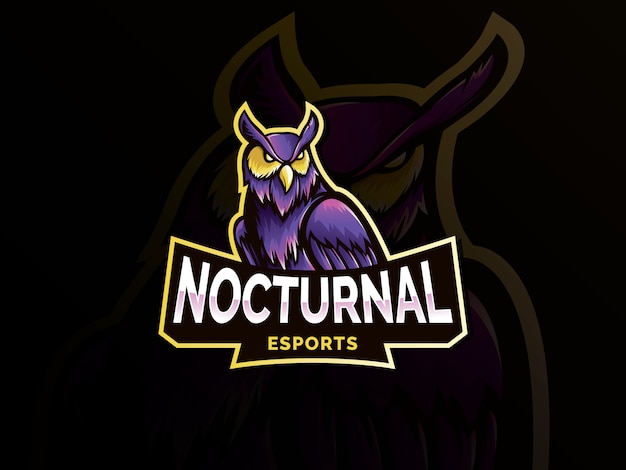 Nocturnal bird owl mascot logo