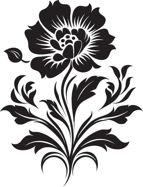 Vector nocturnal garden sonata florals in black