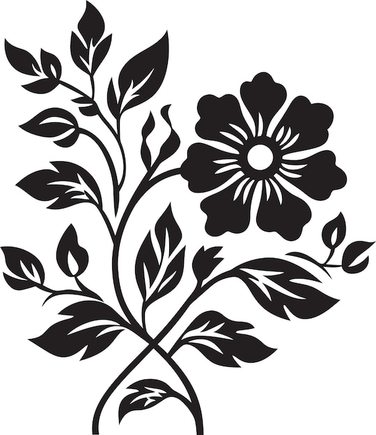 Vector nocturnal noir elegance illuminated vi chic black floral vector eleganceinked floral harmony envisio