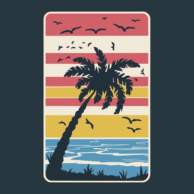 Vector a nod to californias stunning beaches and sunsets