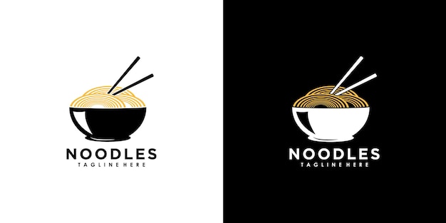 Noedels logo ontwerp vector illustratie