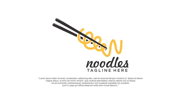 Noedels logo ontwerp vector sjabloon Premium Vector deel 1.