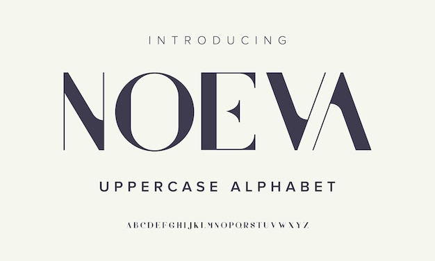 Vector noeva uppercase abstract simple alphabet medieval minimal typography for music wedding invitation