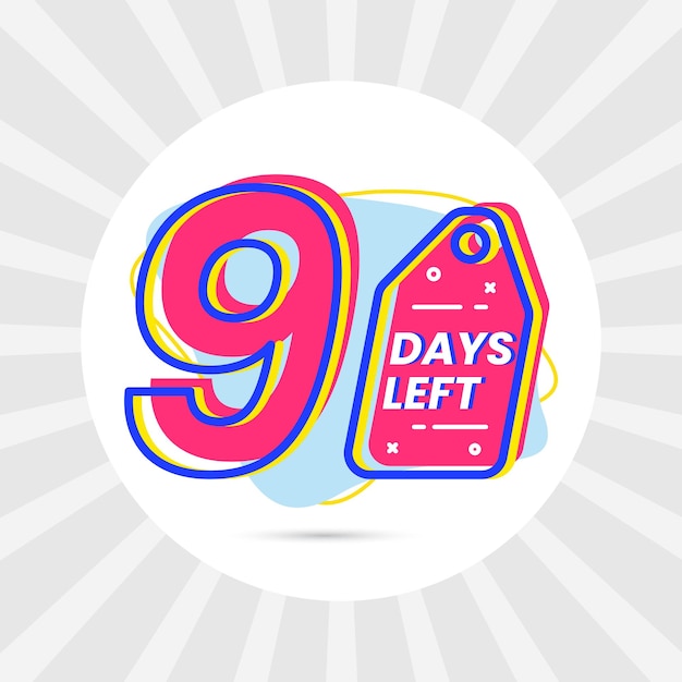 Nog 9 dagen ontwerp voor online winkelen promotie aantal dagen over