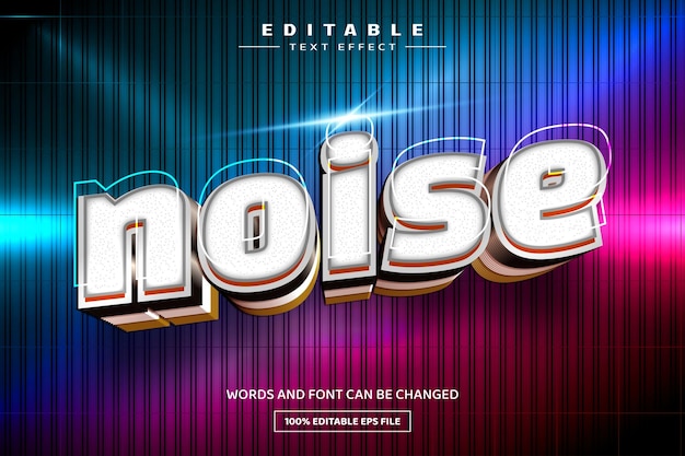 Noise 3D editable text effect template