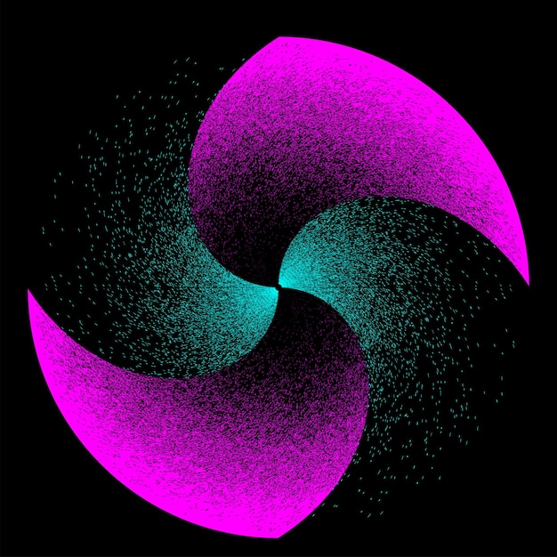 Elemento di design del rumore. forma circolare. illustrazione vettoriale a spirale. logo rotondo strutturato.