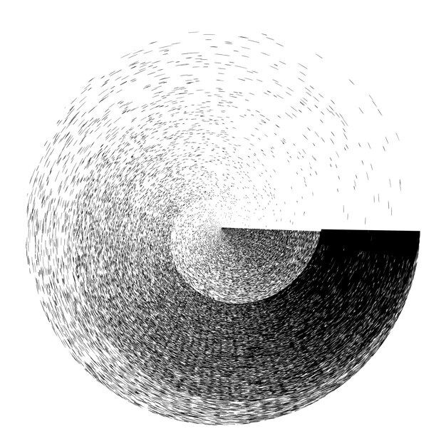 Vettore elemento di design del rumore. forma circolare. illustrazione vettoriale a spirale. logo rotondo strutturato.