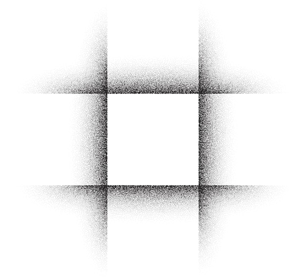 Noise dotwork square grid pattern background. Vector