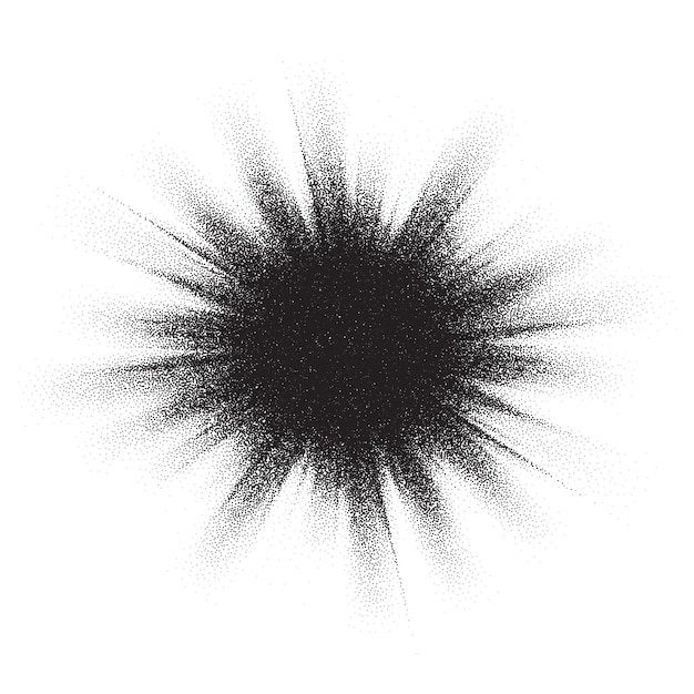 노이즈 그레인 스플래시 점묘 점 또는 거친 도트 작업 스프레이 벡터 검정 반짝이 폭발 점으로 구분된 먼지 버스트의 점각 그라데이션이 있는 거친 노이즈 스프레이 산란