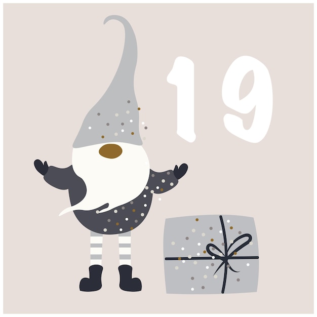 NOLIDAY GNOMES Advent Calendar изолированная векторная иллюстрация