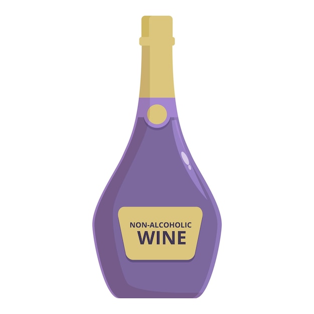 Non alcoholic drink bottle icon cartoon vector Natural label