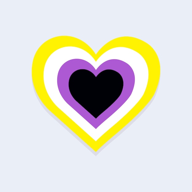 Non binary flag in heart shape