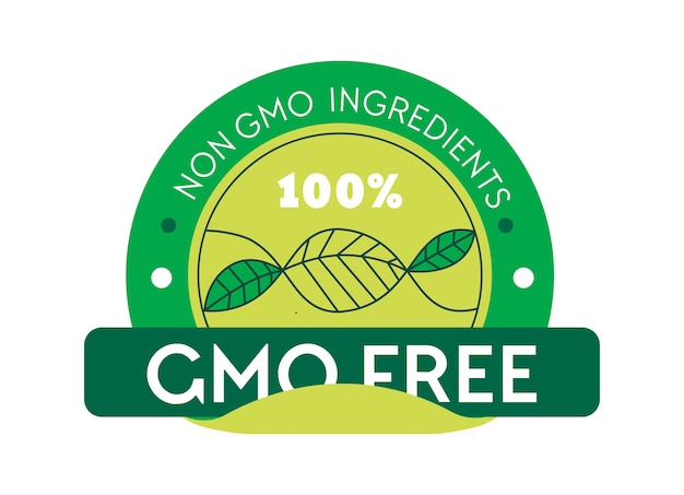Vector non gmo ingredients label or emblem for package