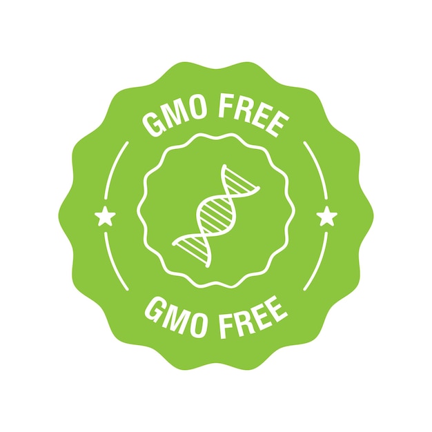 Non gmo label gmo free icon healthy food concept no gmo design elements for tags product package vector illustration