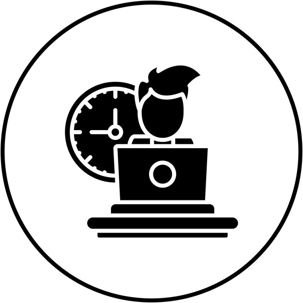 Икона векторного изображения Stop Non Working может быть использована для работы из дома