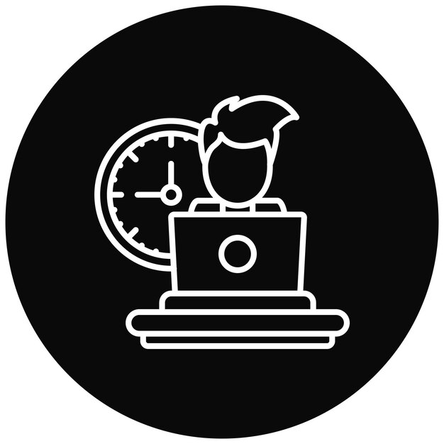 Икона векторного изображения Stop Non Working может быть использована для работы из дома