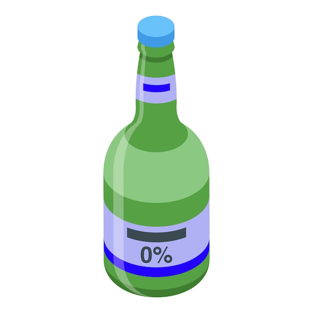 벡터 무알콜 맥주 유리 아이콘 아이소메트릭 벡터 병 음료 음료 바