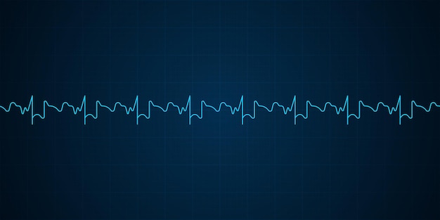 Nood-ekg-monitoring Blauw gloeiende neon hartpuls Hartslag Elektrocardiogram