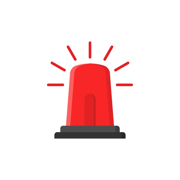 Noodalarmpictogram in vlakke stijl Waarschuwingslamp vectorillustratie op geïsoleerde achtergrond Politie urgentie teken bedrijfsconcept