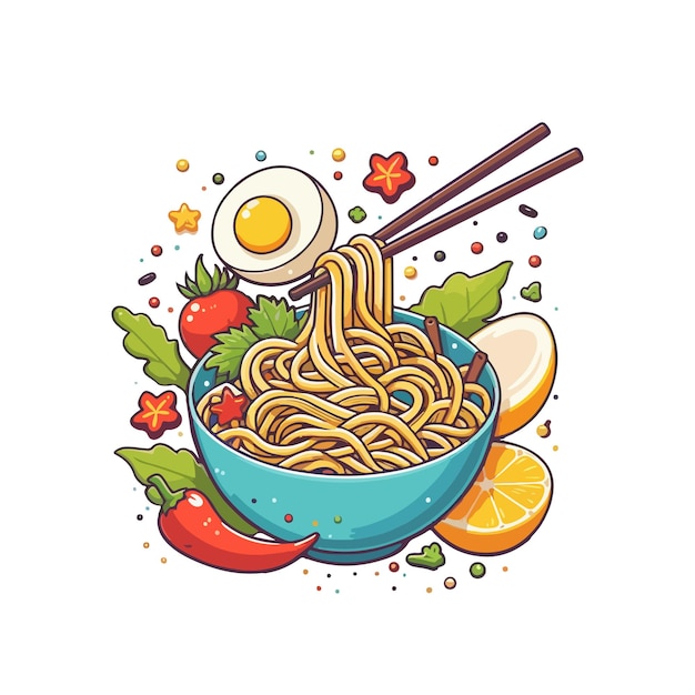 Vettore immagine generata da noodle ai