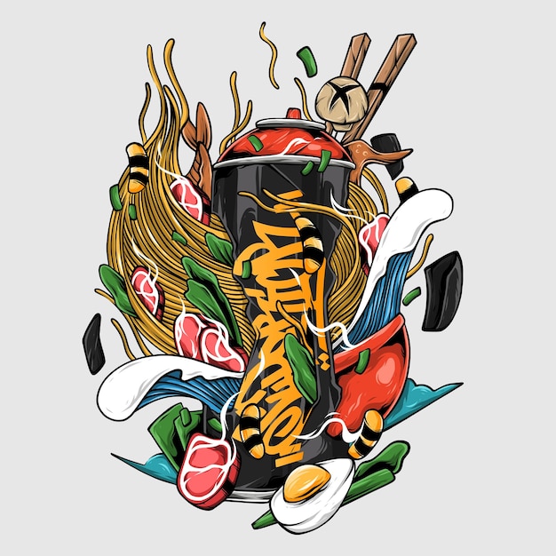 Noodle blikje illustratie