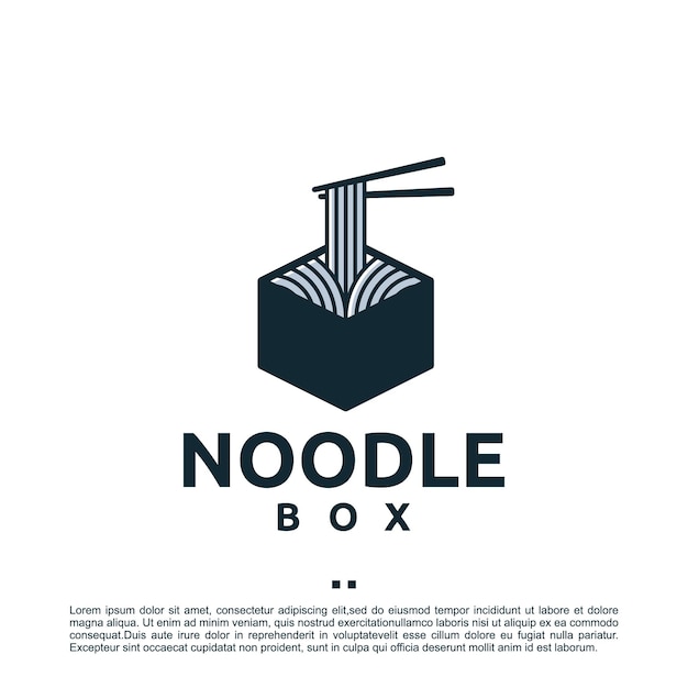 Noodle box, bestelling, levering, logo ontwerpsjabloon