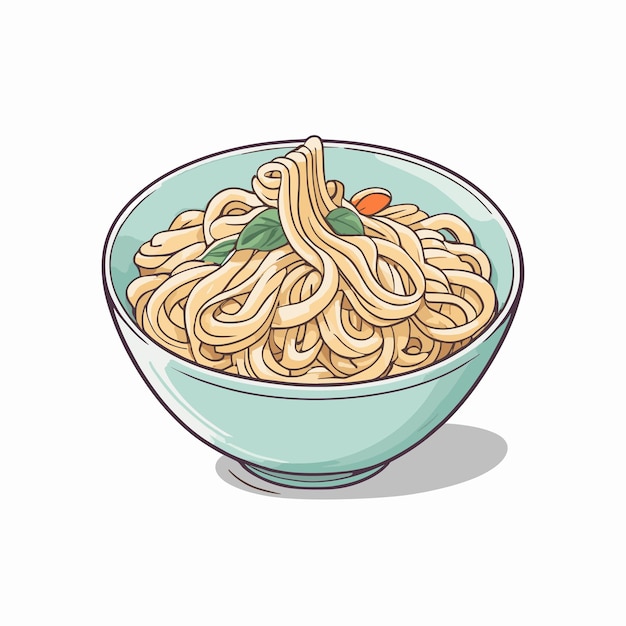 Vector noodle cartoon vector illustration