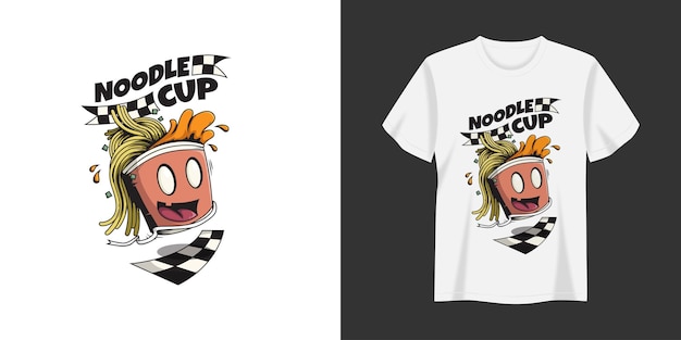 Vector noodle cup illustration tshirt and apparel printing design