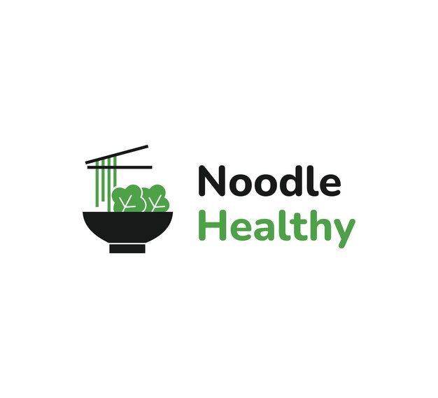 Vector noodle healthy food logo vector