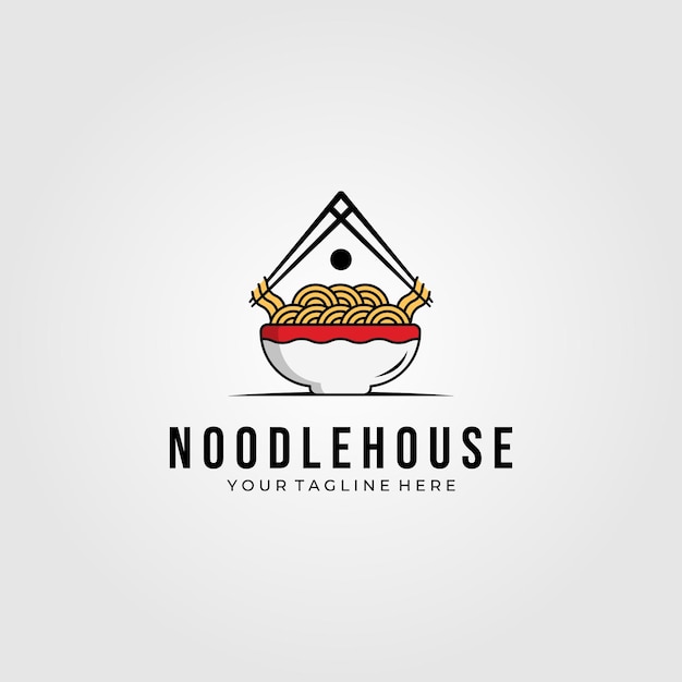 Noodle house food logo simbolo illustrazione