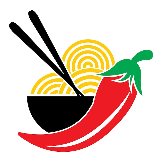 Noodle icon logo vectorillustration design template