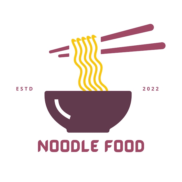 noodle logo design vector illustration