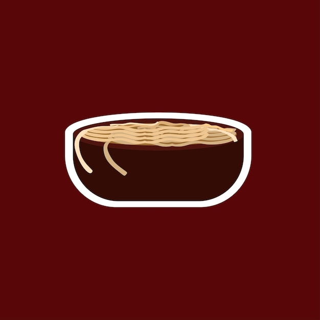 Иллюстрация логотипа лапши в векторе для плаката, веб-сайта или сообщений в социальных сетях
