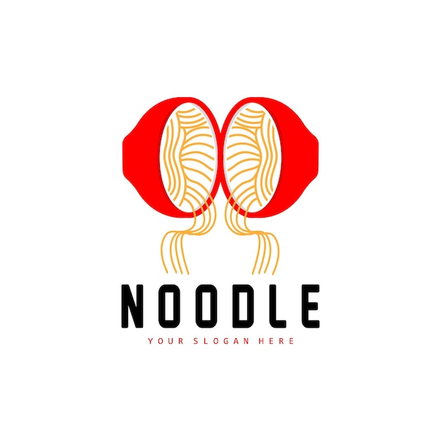 Noodle Logo Ramen Vector Chinees Eten Fastfood Restaurant Merkontwerp Productmerk Cafe Bedrijfslogo