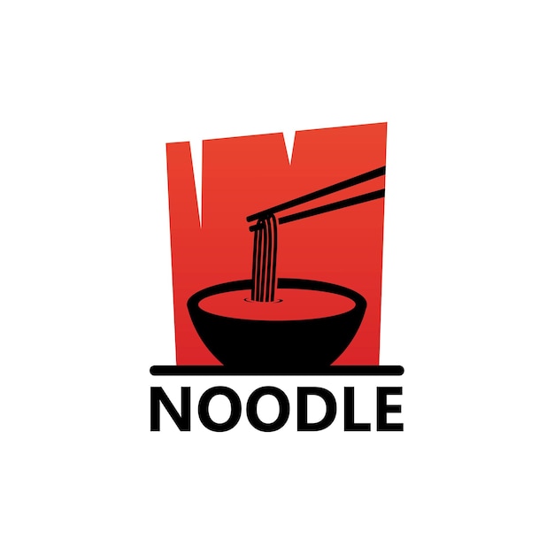 Vettore di disegno del modello di logo di noodle