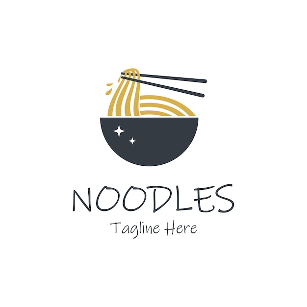 Vector noodle ramen design element vector icon with creative unique concept