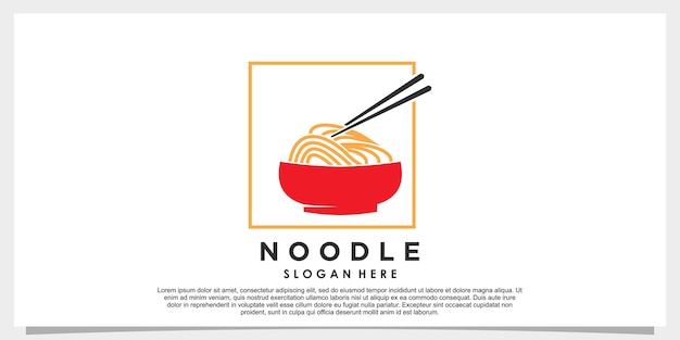 Noodle ramen logo ontwerp vector met creatief concept