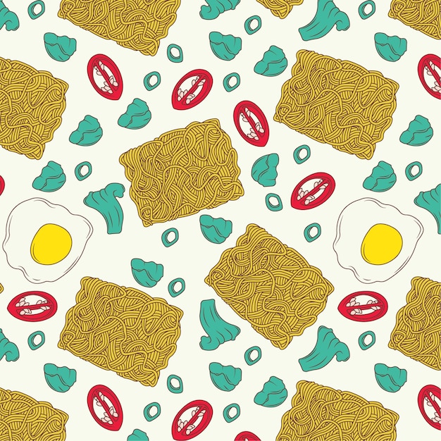 Noodle seamless pattern