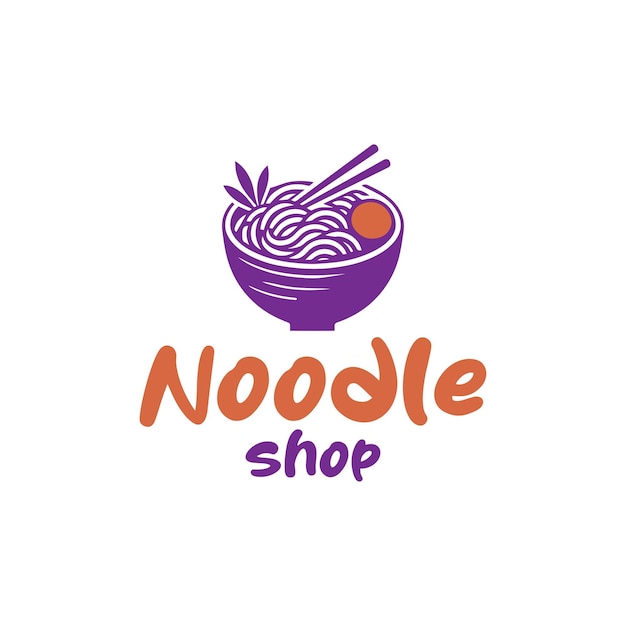 Vector noodle shop logo and sign design